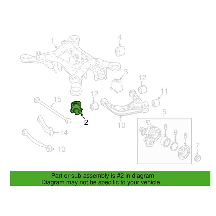 Mercedes Subframe Bushing - Rear Forward 1643510042